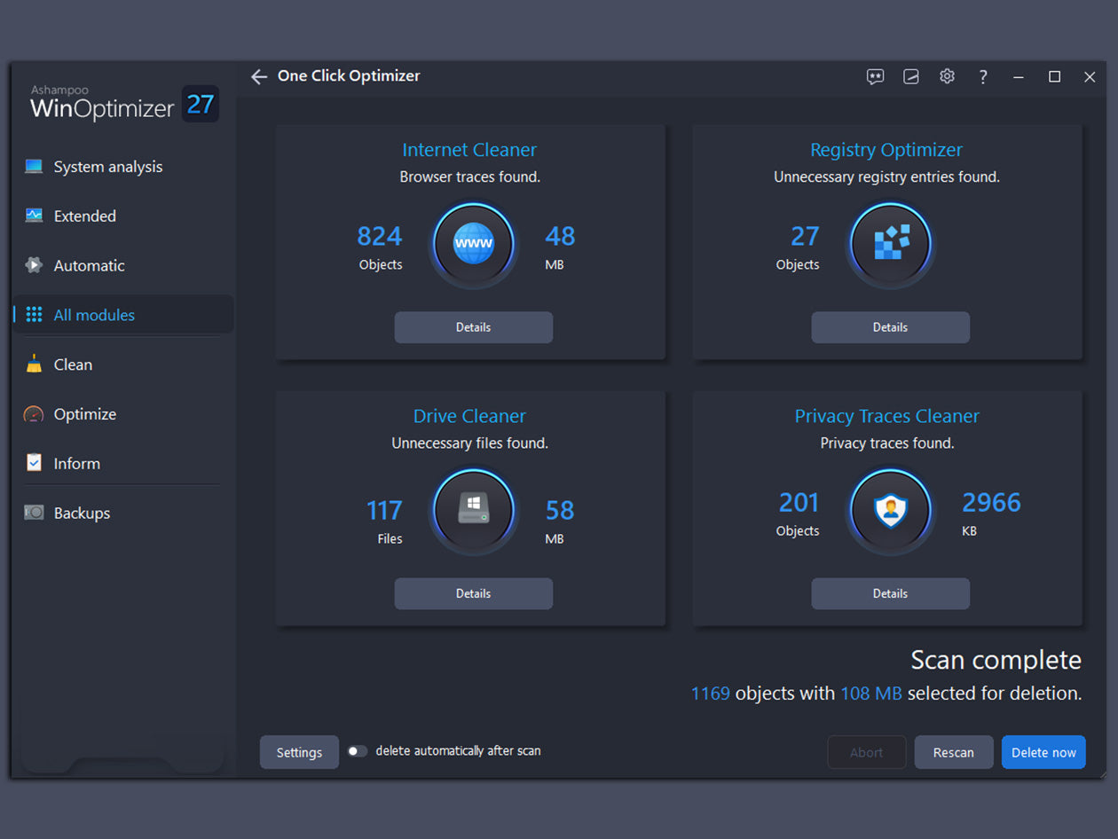 Ashampoo WinOptimizer 27: Lifetime License