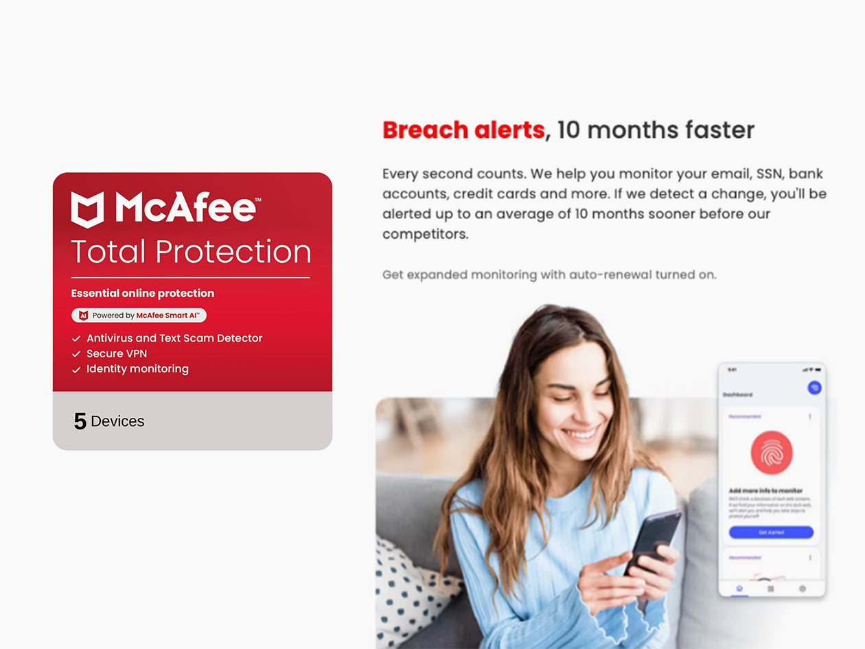 McAfee Total Protection 5-Devices: 1-Year Subscription