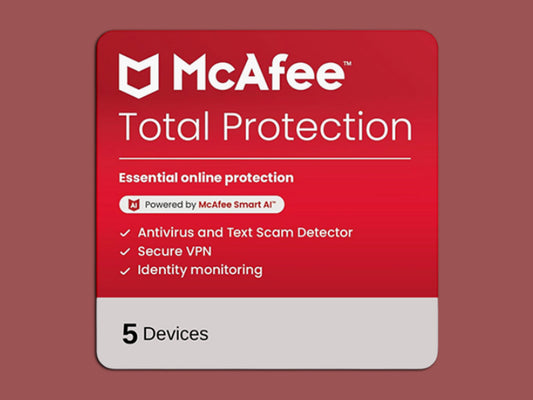 McAfee Total Protection 5-Devices: 1-Year Subscription